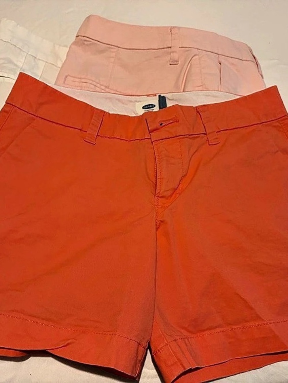 Old Navy Mid-Rise Chino Shorts Orange & Pink Size 0